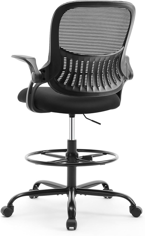 Tall Drafting Desk Chair - Ergonomic High Stool Computer with Adjustable Height gallery