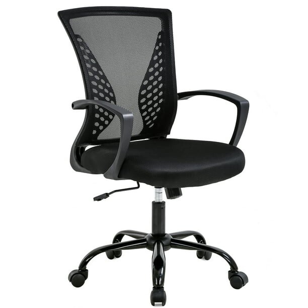 BestOffice Executive Chair with Lumbar Support & Swivel, 250 lb. Capacity, Black