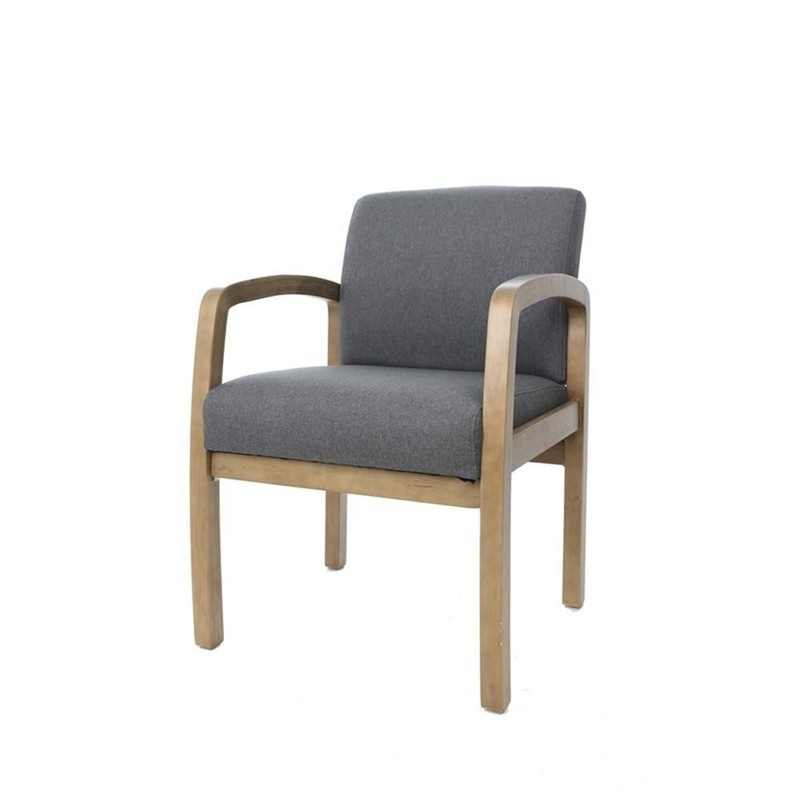 Pemberly Row Modern Upholstered Guest Chair in Slate Gray and Driftwood gallery