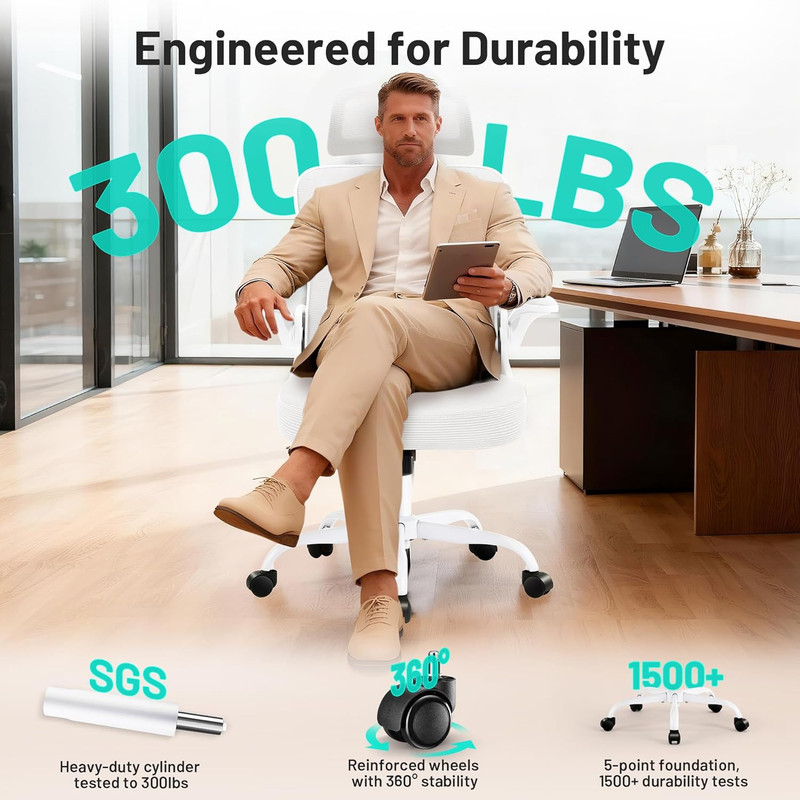 Office Chair - Ergonomic Desk Chair Breathable Mesh Chair with 2D Headrest & Adj gallery