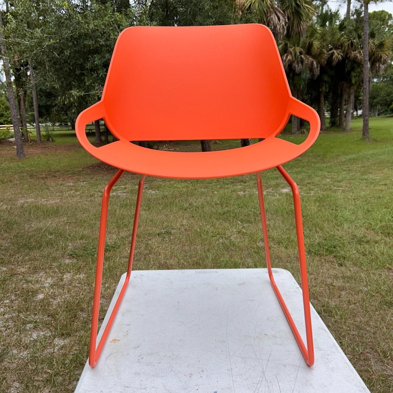 Aeris Numo German Designed Orange Ergonomic Office Chair Skid Base European NOTE