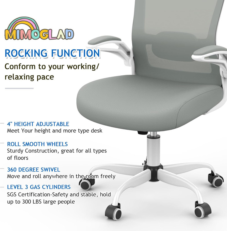 Mimoglad Ergonomic High Back Mesh Office Chair, Adjustable Lumbar Support, Thick gallery