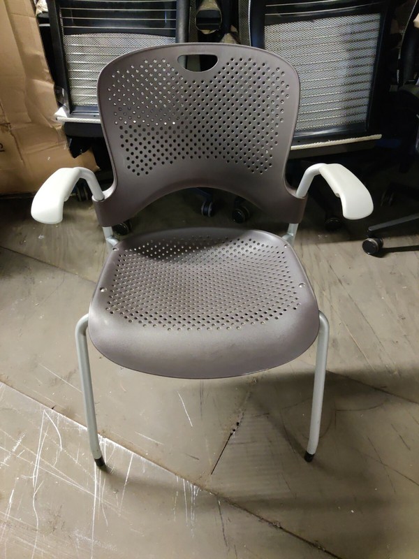 Herman Miller Caper Side Chair carpet glides dark brown seat great condition.