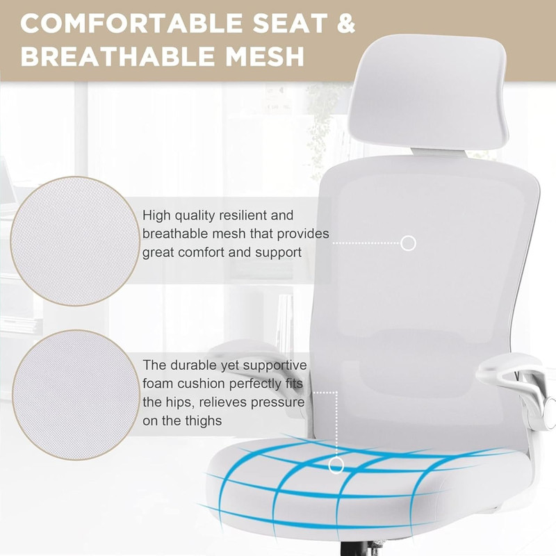 Office Chair, High Back Ergonomic Desk Chair with Adjustable Lumbar Support and gallery