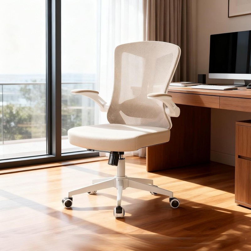 High Back Mesh Desk Chair Ergonomic Khaki