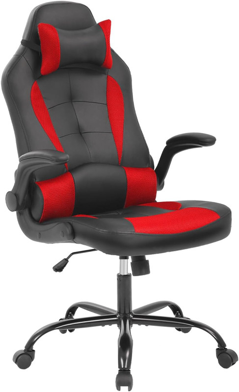 Dopinmin Gaming Chair Racing Computer Chair PU Leather Game Chair Desk Chair wit