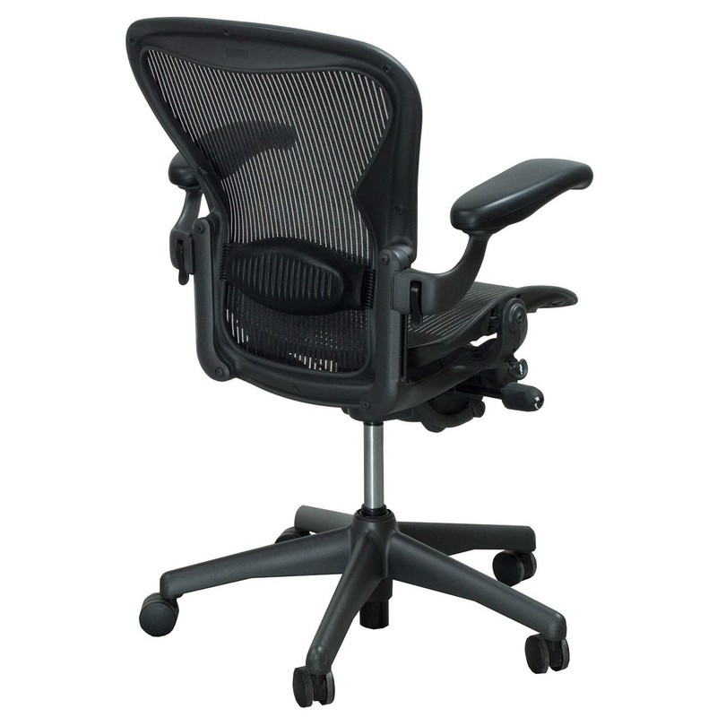Herman Miller Aeron Size B Chair Carbon Mesh Graphite Frame Fully Loaded gallery