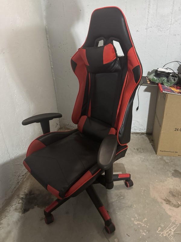 Red & Black Racing Style Computer Gaming Chair w/ Armrests & Casters gallery