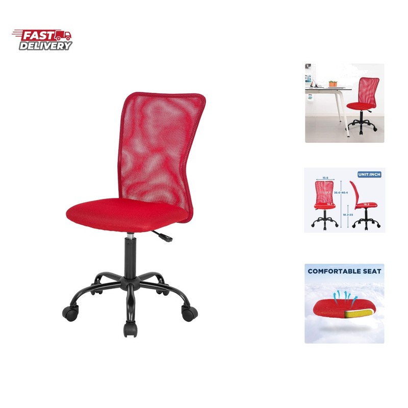 Home Office Chair Mid Back Mesh Desk Chair Armless Computer Ergonomic Task Ro...