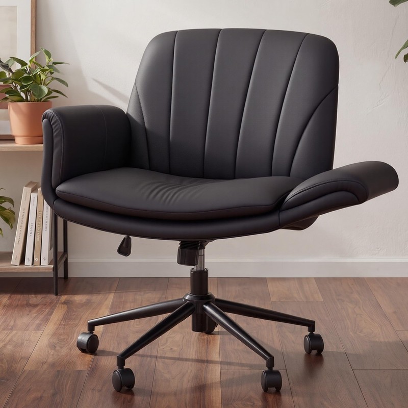 Criss Cross Chair with Five-Level Adjustable Arms and Wheels – Comfortable Er…