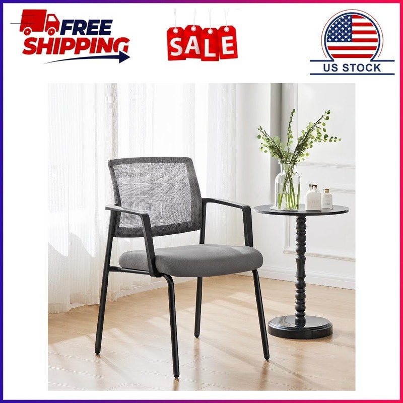 GIANNA Mesh Back Stacking Arm Chairs, Upholstered Fabric Stacking Chairs, Sturdy