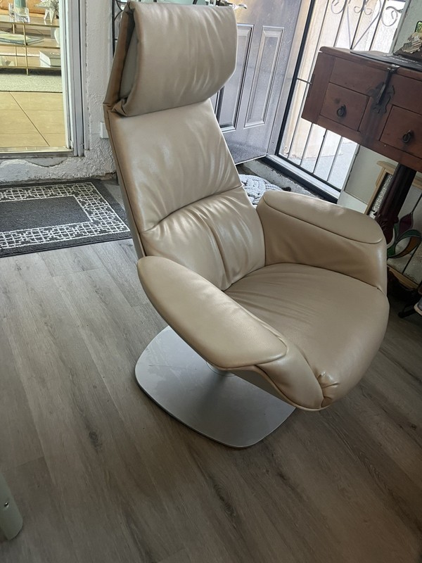 Coalesse Massaud Lounge Chair Ivory White Leather SteelCase