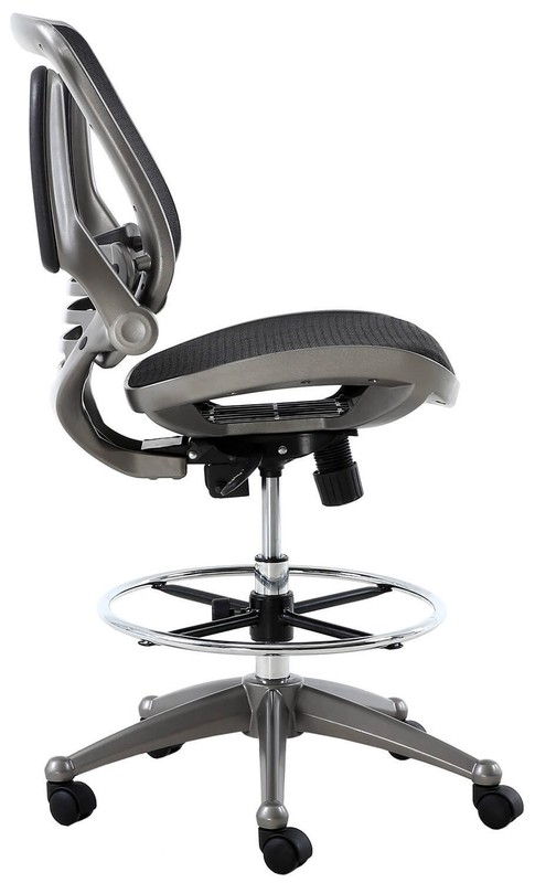 Harwick Evolve All Mesh Heavy Duty Drafting Chair - Gunmetal Finish [2250D-BK] gallery