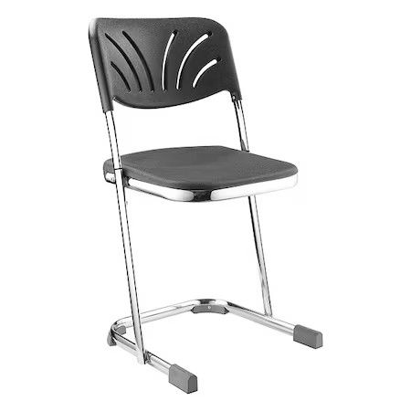 National Public Seating 6618B Square Stool With Backrest, Height 18″Black