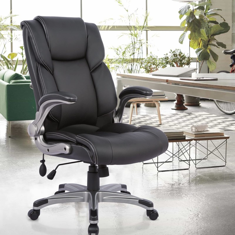 High Back Executive Office Chair - Padded Leather Ergonomic Computer Desk Cha... gallery