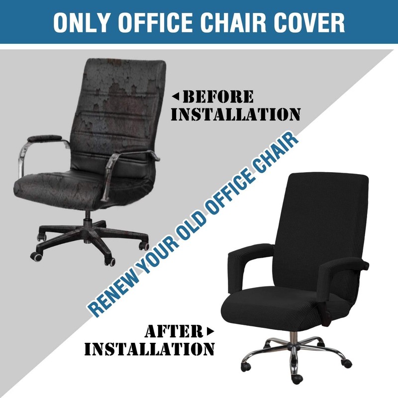 H.VERSAILTEX Home Office Chair Covers Stretchable Computer Desk Large, Black gallery