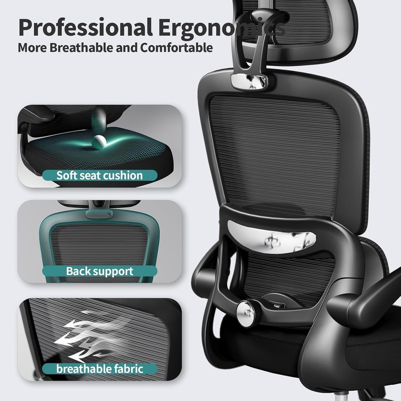 Office Chair Ergonomic Desk Chair, 330 LBS Home Mesh Office Desk Chairs with ... gallery
