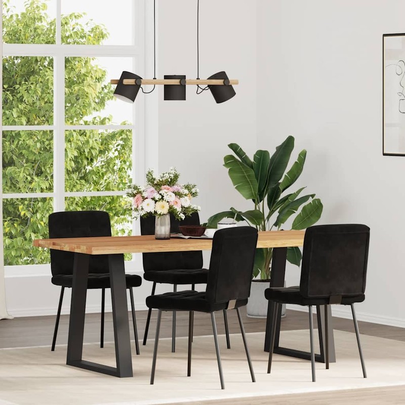 Dining Chairs 2 pcs Black Velvet dinner chair kitchen chair dining seat vidaXL gallery