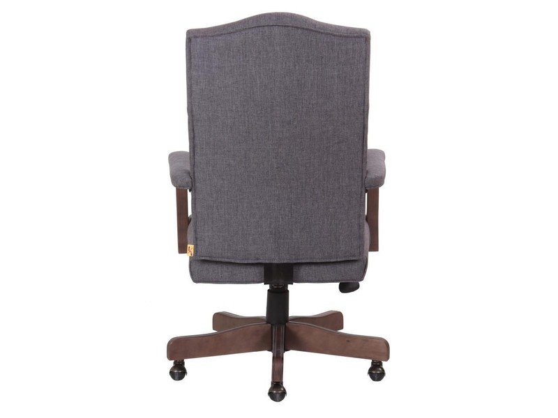 BOSS Executive Slate Grey Commercial Grade Linen Chair With Driftwood Finish Fra gallery