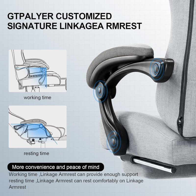 Gaming Chair, Computer Office Chair with Pocket Spring Cushion, Linkage Armrests gallery