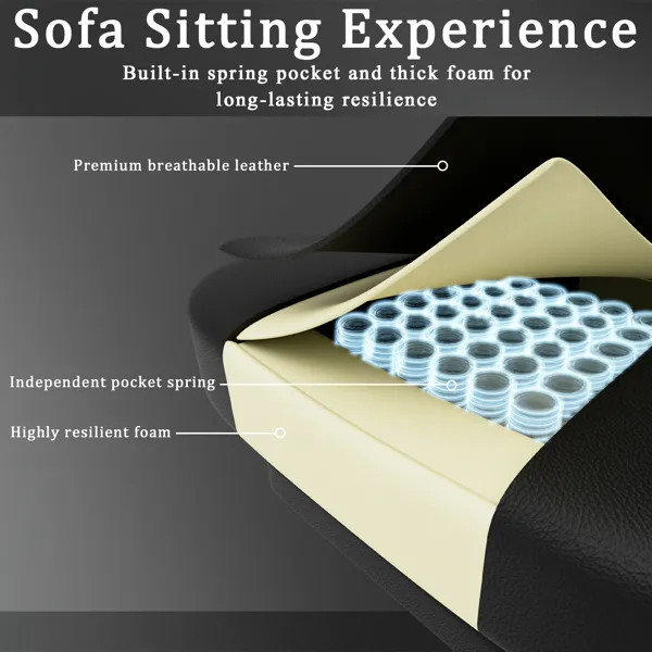 Black Gaming Chair with Breathable Fabric and Pocket Springs PU Leather gallery