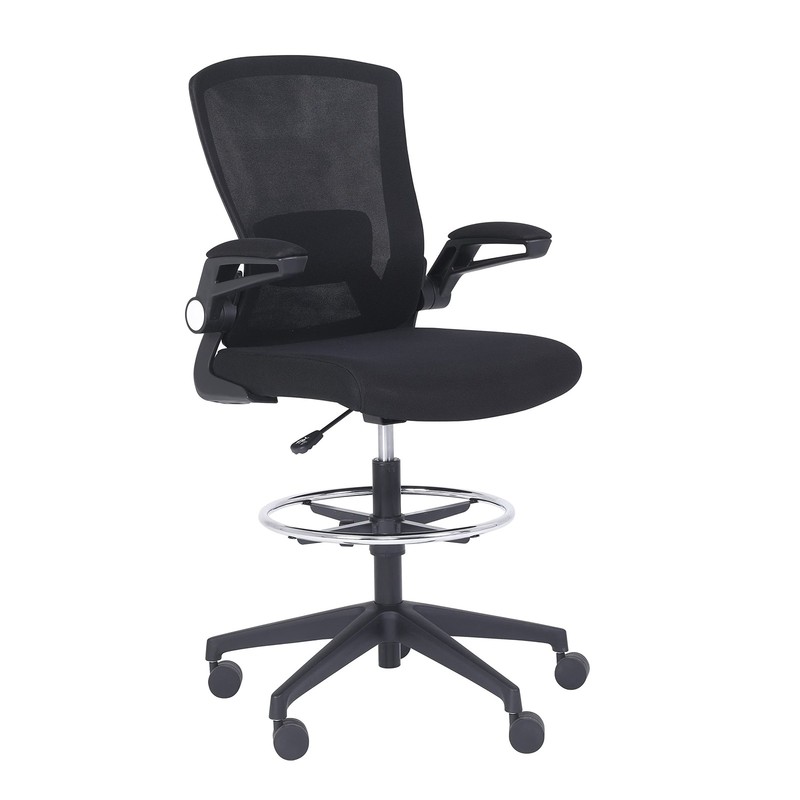 AMAZON BASICS MID-BACK MESH OFFICE CHAIR STOOL ADJUSTABLE FOOTREST FLIP-UP ARMS