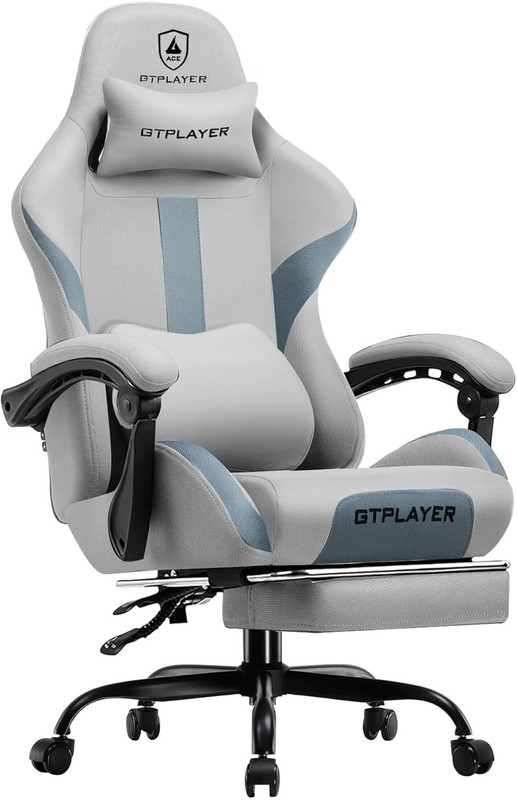 Gaming Chair with Foot Rest & Pocket Spring Cushion, Breathable Fabric for Ho... gallery