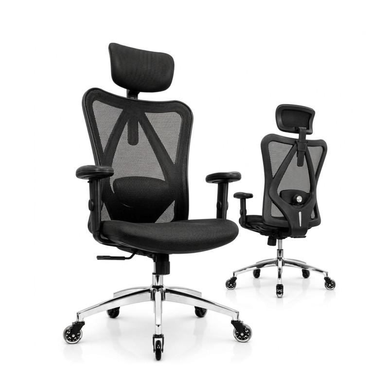 Ergonomic Office Chair with Rollerblade Wheels – High Back Breathable Mesh De…
