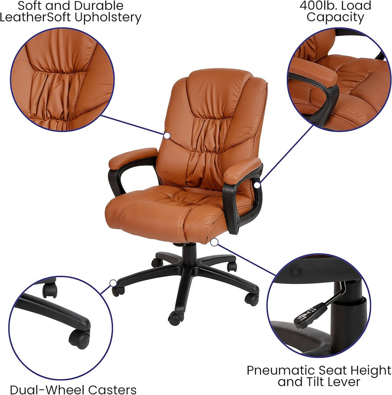 Fundamentals Big & Tall Swivel Leathersoft Office and Gaming Chair, Ergonomic Ch gallery