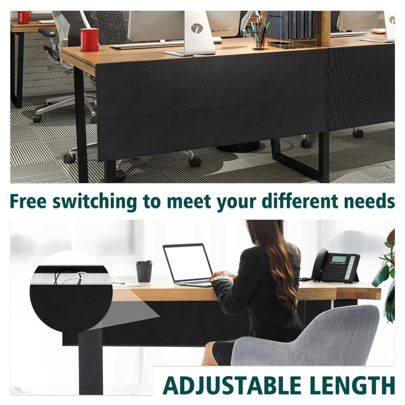 60" Under Desk Privacy Panel with Cable Management Organizer Sleeve -Adhesive... gallery
