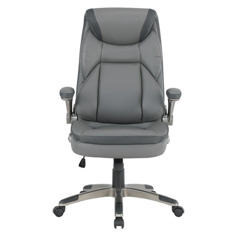 Scranton & Co Executive Charcoal Bonded Leather Chair with Nylon Base gallery