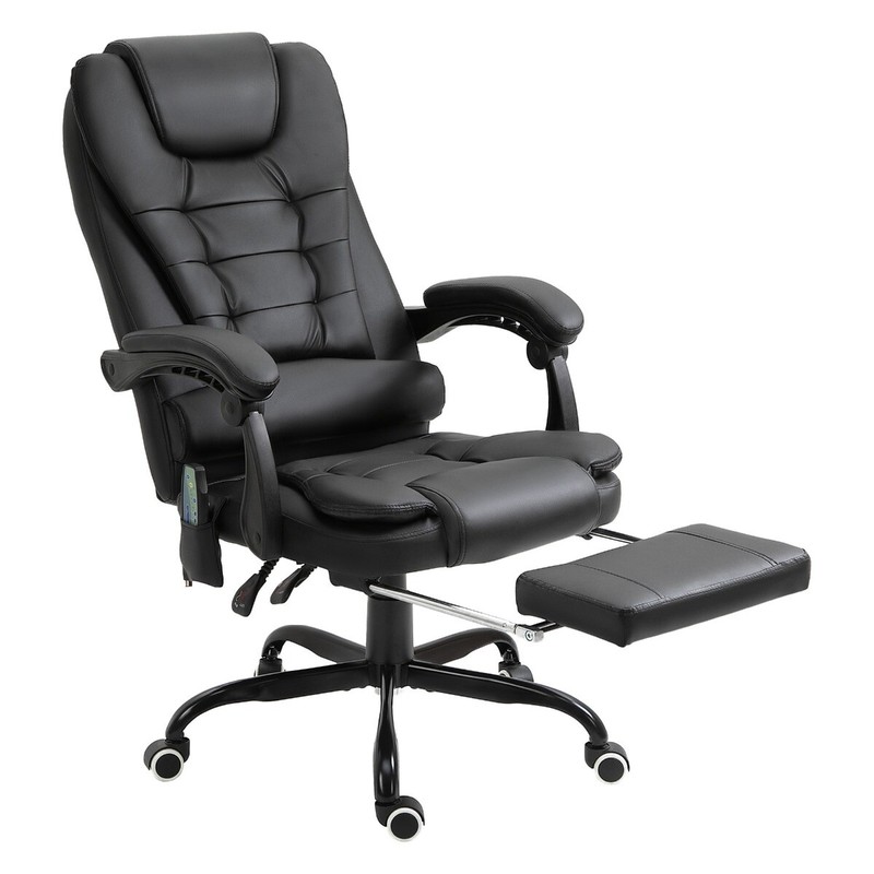 7-Point Vibrating Office Massage Desk Chair Comfortable Executive Recliner Black gallery