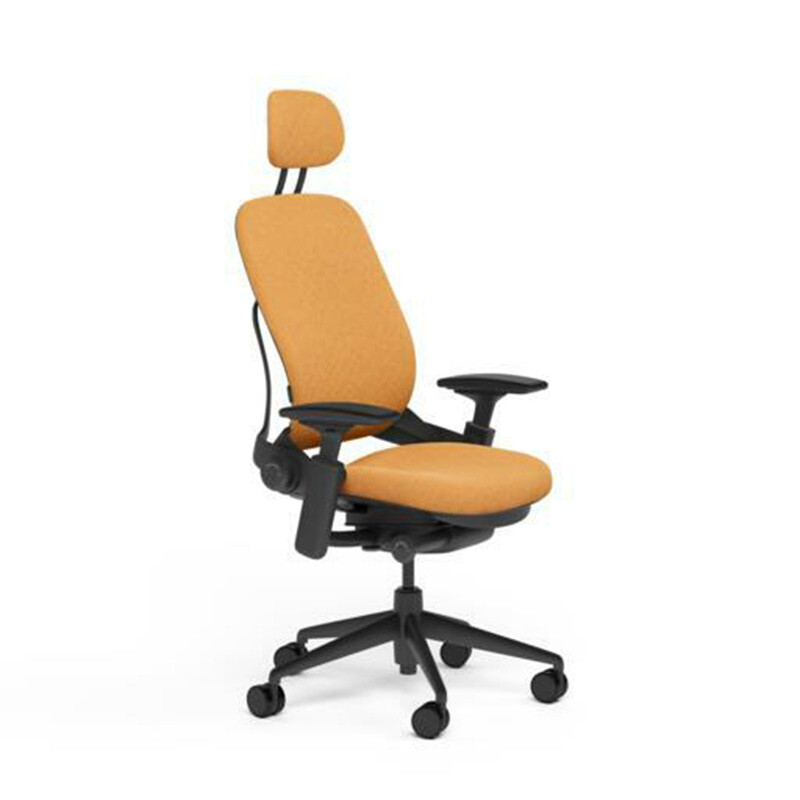 Steelcase Leap Office Chair V2 Adjustable Headrest Black Frame Buzz2 Carrot