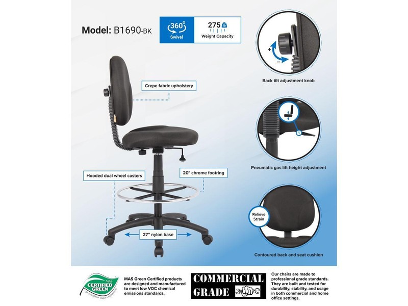 BOSS Office Products B1690-BK Drafting Stools gallery