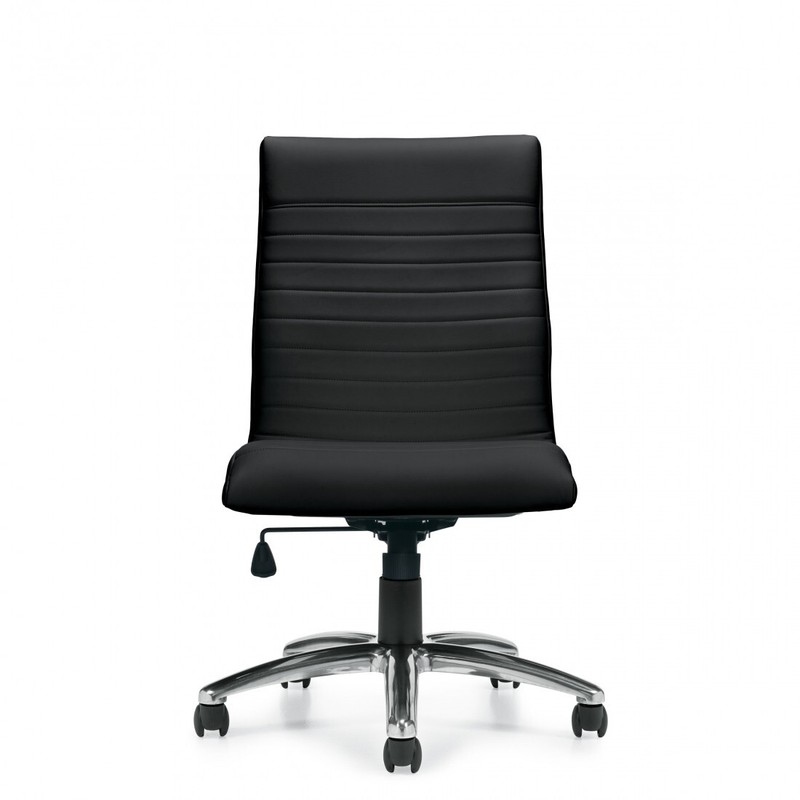 Offices to Go Lot 6 Luxhide Mid-Back Executive Office Conference Chairs No Arm