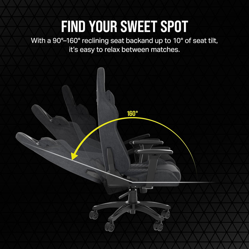 TC100 Racing-Inspired Gaming Chair with Adjustable Features & Pillows - Gray/Bla gallery
