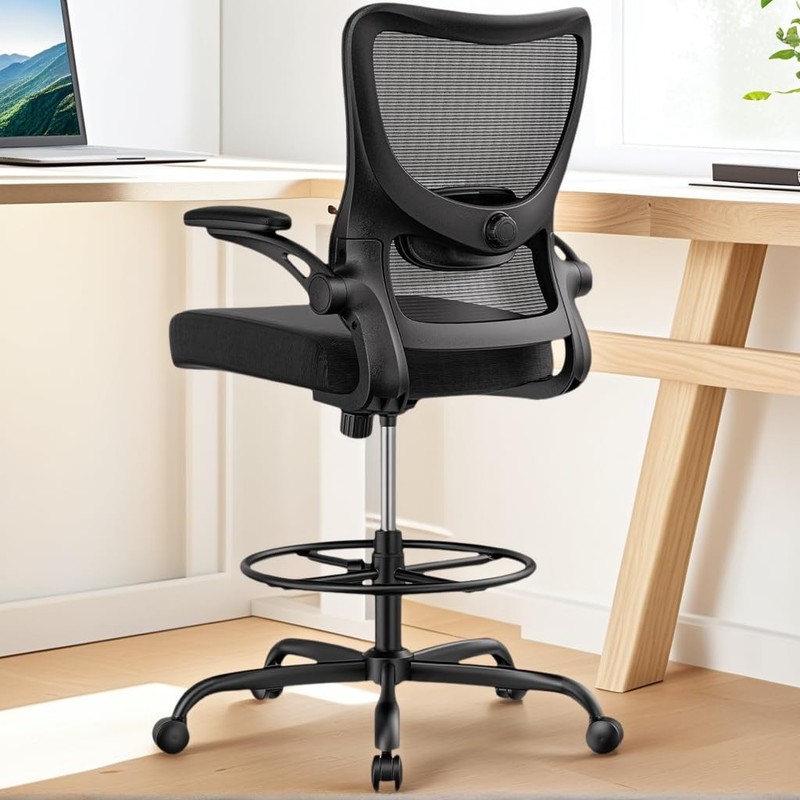 Marsail Drafting Tall Office Chair, with 2D Lumbar Support, Standing Desk Chair