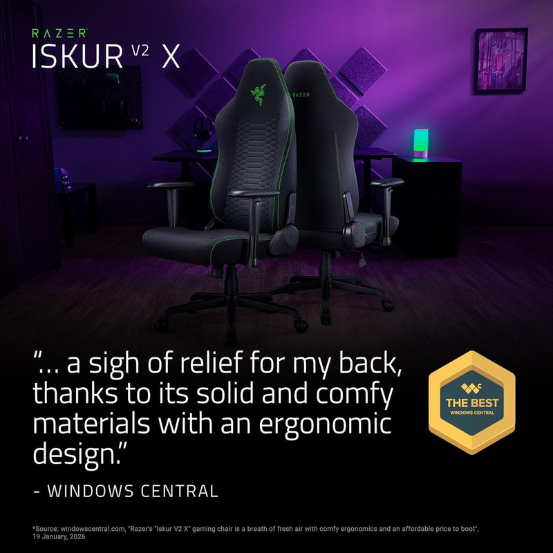 Iskur V2 X Ergonomic Gaming Chair: Built-In Lumbar Support - Widened Seat Base - gallery