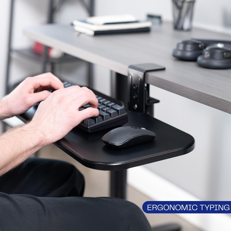 Clamp-on 23 x 10 inch Rotating Computer Keyboard and Mouse Tray, Extra Sturdy... gallery