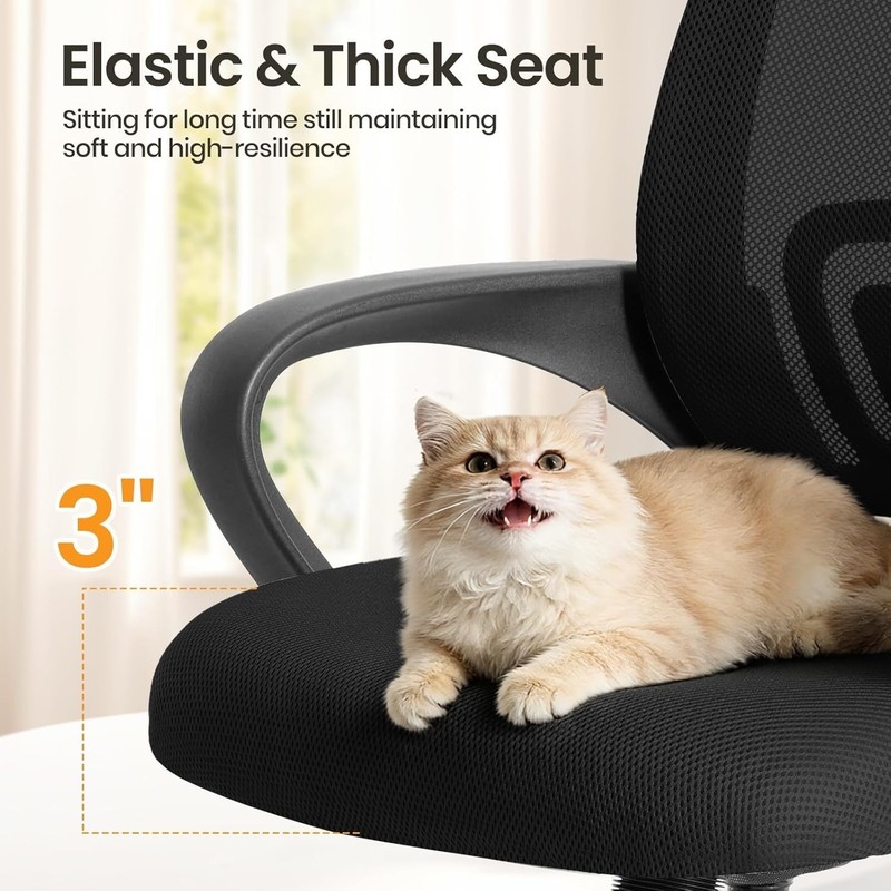 Office Desk Chair Ergonomic Mid Back Lumbar Support Rocking Mode gallery