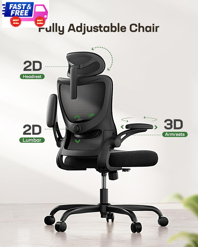 Ergonomic Office Chair High Back Mesh w/ Lumbar Support 3D Arms Headrest Swivel gallery