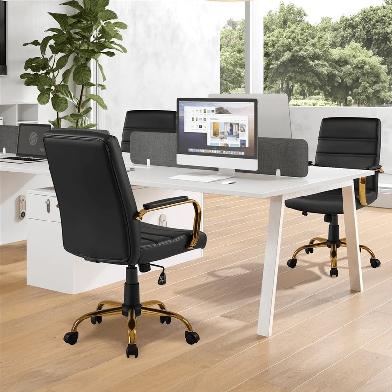 PU Leather Desk Chair Swivel Height Adjustable Office Computer Seat gallery