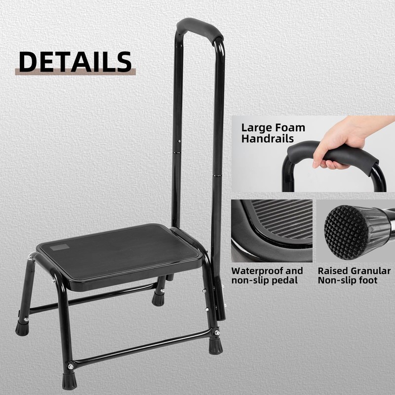 Leekpai Step Stool with Handle for 17x12x4 Inch (Pack of 1), Black gallery