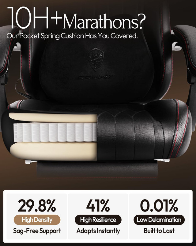 Dowinx Gaming Video Gaming Chair with Shiatsu Neck Massage and Lumbar Support fo gallery