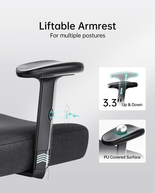 Reclining Office Chair with 2D Lumbar Support - Breathable Design for Long Hours gallery