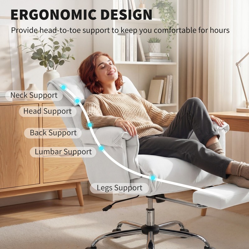 Executive Office Chair with Footrest, Reclining Swivel Computer Desk Chair gallery