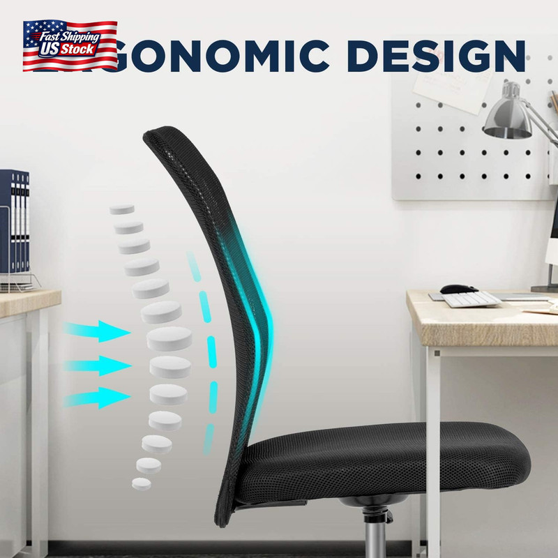 FDW Home Office Chair Mid Back Mesh Desk Chair Armless Computer Ergonomic Task R gallery