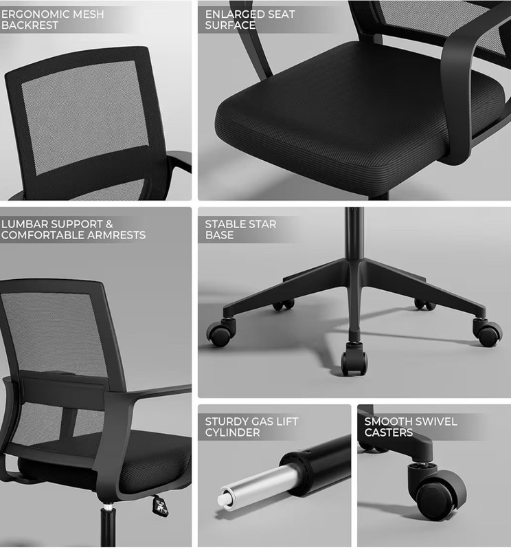 SUKIDA Desk Chair Mesh Office Chair with Upholstery Executive Office Chairs New gallery