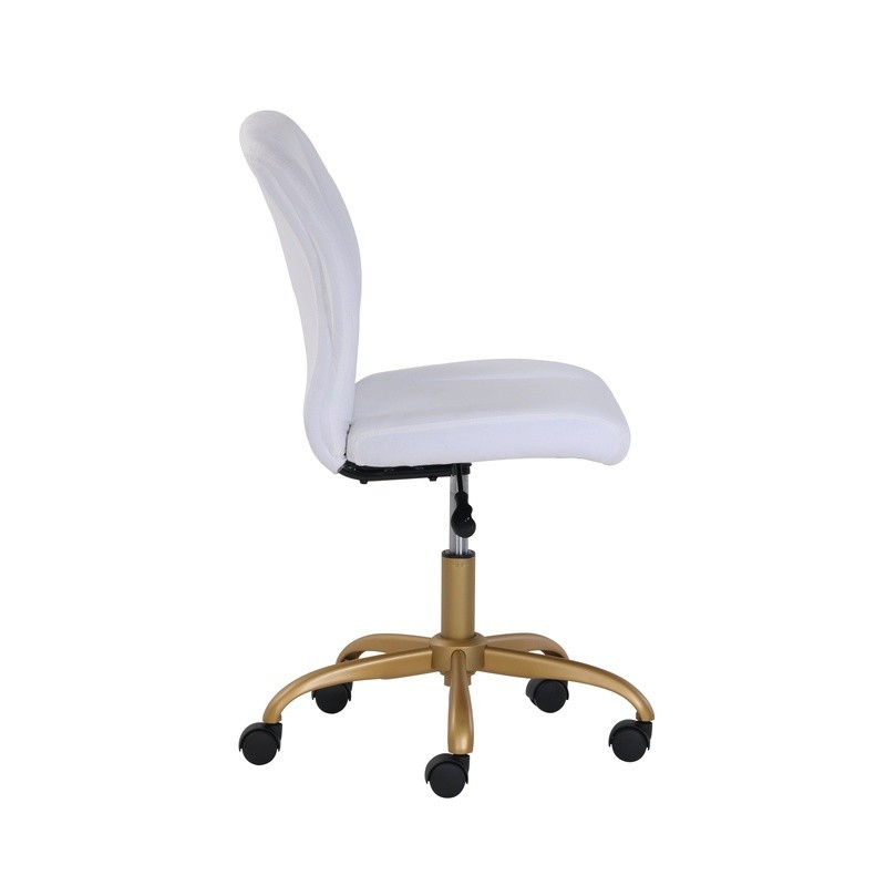 Chic Blush Velvet Task Chair Ergonomic Mid Back Adjustable Height Office Chair gallery