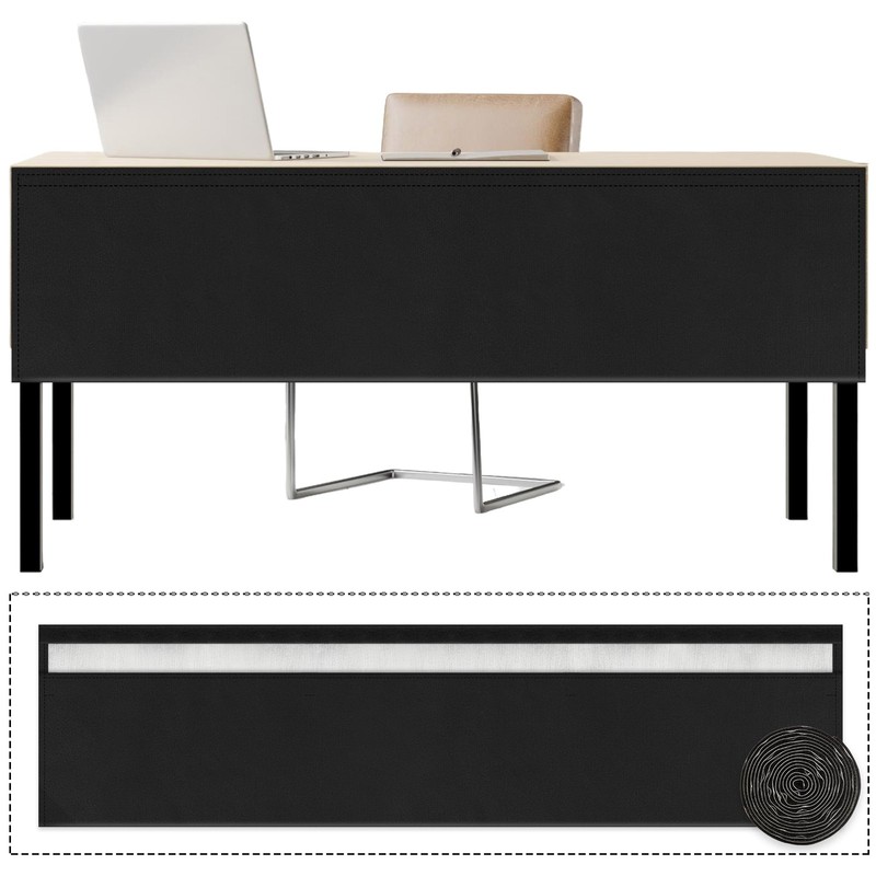 60″ Under Desk Privacy Panel with Cable Management Organizer Sleeve -Adhesive…